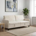 vidaXL Sofa s úložným priestorom Krémová 192 x 78 x 87 cm Polyester