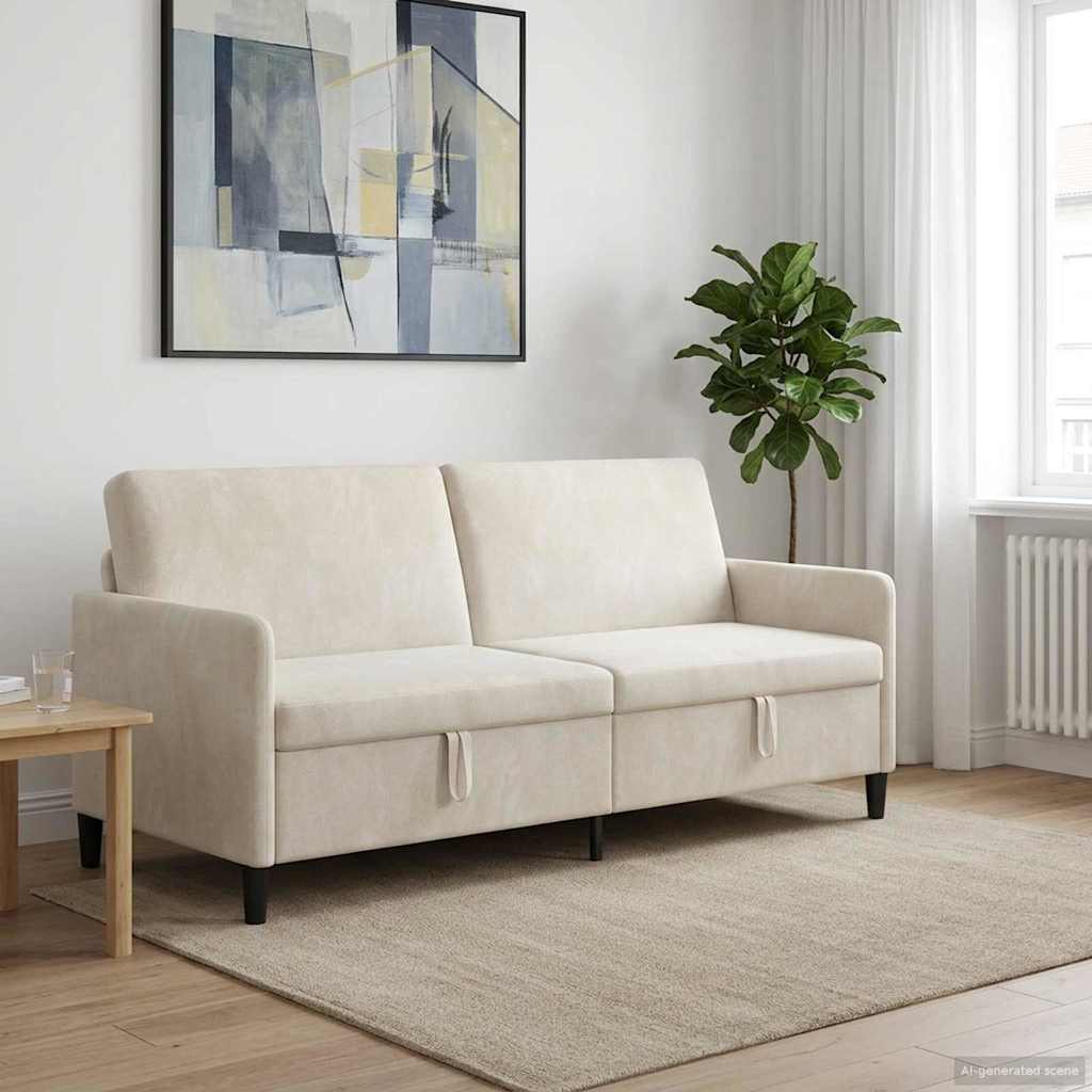 42036997_1.jpg vidaXL Sofa s úložným priestorom Krémová 192 x 78 x 87 cm Polyester – Obrázok 1