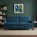 vidaXL Sofa s úložným priestorom Modrá 192 x 78 x 87 cm Polyester