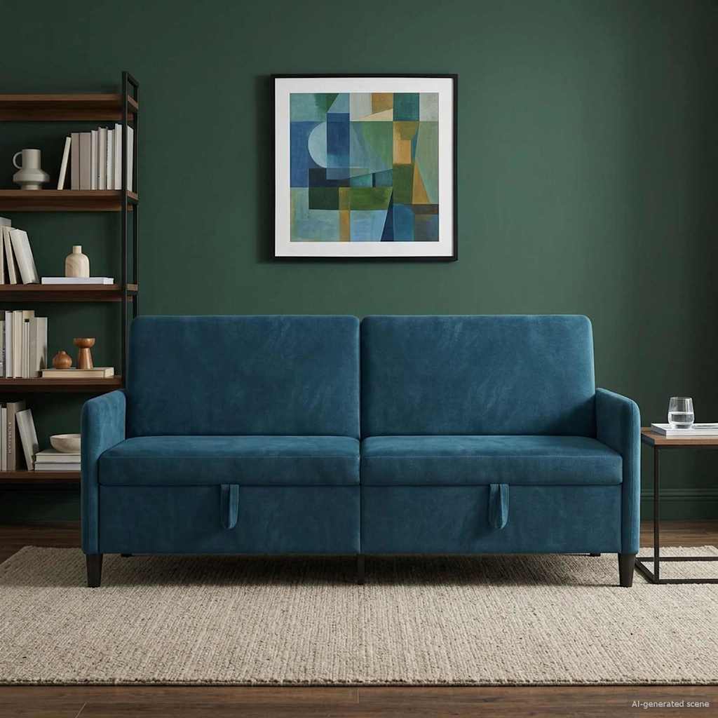 42036998_1.jpg vidaXL Sofa s úložným priestorom Modrá 192 x 78 x 87 cm Polyester – Obrázok 1