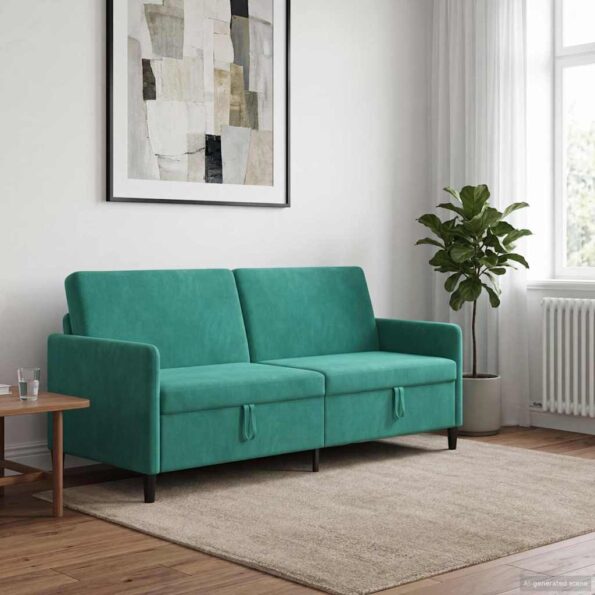 vidaXL Sofa s úložným priestorom Tyrkysová 192 x 78 x 87 cm Polyester – Obrázok 3