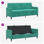 vidaXL Sofa s úložným priestorom Tyrkysová 192 x 78 x 87 cm Polyester – Obrázok 6