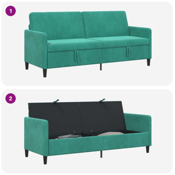 vidaXL Sofa s úložným priestorom Tyrkysová 192 x 78 x 87 cm Polyester – Obrázok 6