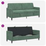 vidaXL Sofa s úložným priestorom Morská zelená 192 x 78 x 87 cm – Obrázok 6