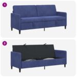 vidaXL Sofa s úložným priestorom Policajná modrá 192 x 78 x 87 cm – Obrázok 6