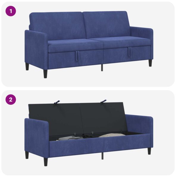 vidaXL Sofa s úložným priestorom Policajná modrá 192 x 78 x 87 cm – Obrázok 6
