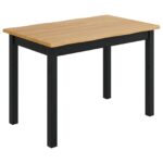 VidaXL Jedálenský stôl EKAI Čierna 112 x 70 x 76,5 cm Borovicový masív – Obrázok 2
