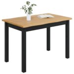 VidaXL Jedálenský stôl EKAI Čierna 112 x 70 x 76,5 cm Borovicový masív – Obrázok 3