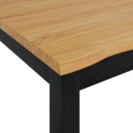 VidaXL Jedálenský stôl EKAI Čierna 112 x 70 x 76,5 cm Borovicový masív – Obrázok 7