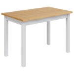 VidaXL Jedálenský stôl EKAI Biela 112 x 70 x 76,5 cm Borovicový masív – Obrázok 2