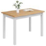 VidaXL Jedálenský stôl EKAI Biela 112 x 70 x 76,5 cm Borovicový masív – Obrázok 3