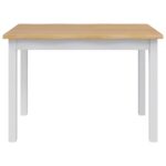 VidaXL Jedálenský stôl EKAI Biela 112 x 70 x 76,5 cm Borovicový masív – Obrázok 4