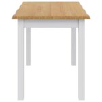 VidaXL Jedálenský stôl EKAI Biela 112 x 70 x 76,5 cm Borovicový masív – Obrázok 5