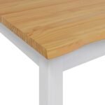 VidaXL Jedálenský stôl EKAI Biela 112 x 70 x 76,5 cm Borovicový masív – Obrázok 7