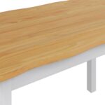 VidaXL Jedálenský stôl EKAI Biela 112 x 70 x 76,5 cm Borovicový masív – Obrázok 8