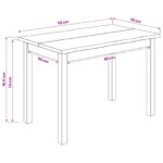 VidaXL Jedálenský stôl EKAI Biela 112 x 70 x 76,5 cm Borovicový masív – Obrázok 9