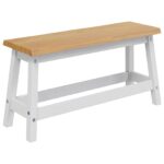 VidaXL Jedálenská lavička EKAI Biela 91,5 x 29 x 45,5 cm – Obrázok 2