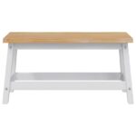 VidaXL Jedálenská lavička EKAI Biela 91,5 x 29 x 45,5 cm – Obrázok 3