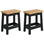 VidaXL Barová stolička EKAI 2 pcs Čierna 40 x 29 x 45,5 cm – Obrázok 2