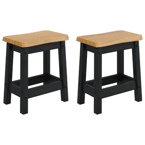 VidaXL Barová stolička EKAI 2 pcs Čierna 40 x 29 x 45,5 cm – Obrázok 2