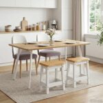 VidaXL Barová stolička EKAI 2 pcs Biela 40 x 29 x 45,5 cm