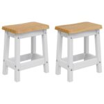 VidaXL Barová stolička EKAI 2 pcs Biela 40 x 29 x 45,5 cm – Obrázok 2