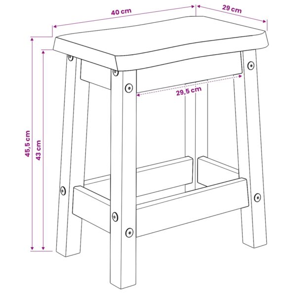 VidaXL Barová stolička EKAI 2 pcs Biela 40 x 29 x 45,5 cm – Obrázok 9