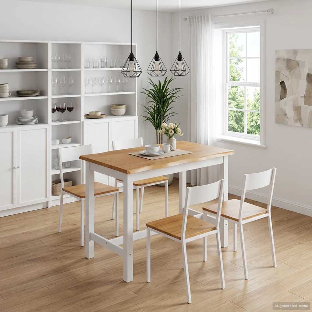 42037014_1.jpg VidaXL Vysoký barový stôl EKAI Biela 112 x 70 x 91 cm Borovicový masív – Obrázok 1