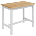 VidaXL Vysoký barový stôl EKAI Biela 112 x 70 x 91 cm Borovicový masív – Obrázok 2