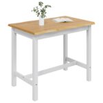 VidaXL Vysoký barový stôl EKAI Biela 112 x 70 x 91 cm Borovicový masív – Obrázok 3