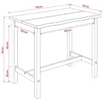 VidaXL Vysoký barový stôl EKAI Biela 112 x 70 x 91 cm Borovicový masív – Obrázok 9