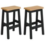 VidaXL Vysoký barový stolička EKAI 2 pcs Čierna 40 x 29 x 63 cm – Obrázok 2