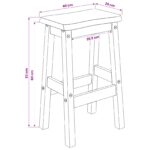VidaXL Vysoký barový stolička EKAI 2 pcs Čierna 40 x 29 x 63 cm – Obrázok 9