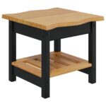 VidaXL Bočný stôl EKAI Čierna 50 x 50 x 45,5 cm Borovicový masív – Obrázok 2