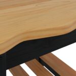 VidaXL Bočný stôl EKAI Čierna 50 x 50 x 45,5 cm Borovicový masív – Obrázok 8