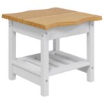 VidaXL Bočný stôl EKAI Biela 50 x 50 x 45,5 cm Borovicový masív – Obrázok 2