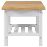 VidaXL Bočný stôl EKAI Biela 50 x 50 x 45,5 cm Borovicový masív – Obrázok 4