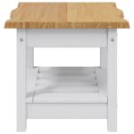 VidaXL Bočný stôl EKAI Biela 50 x 50 x 45,5 cm Borovicový masív – Obrázok 5