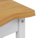 VidaXL Bočný stôl EKAI Biela 50 x 50 x 45,5 cm Borovicový masív – Obrázok 7