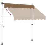 vidaXL Ručná skladacia markíza Béžová 100 cm – Obrázok 7