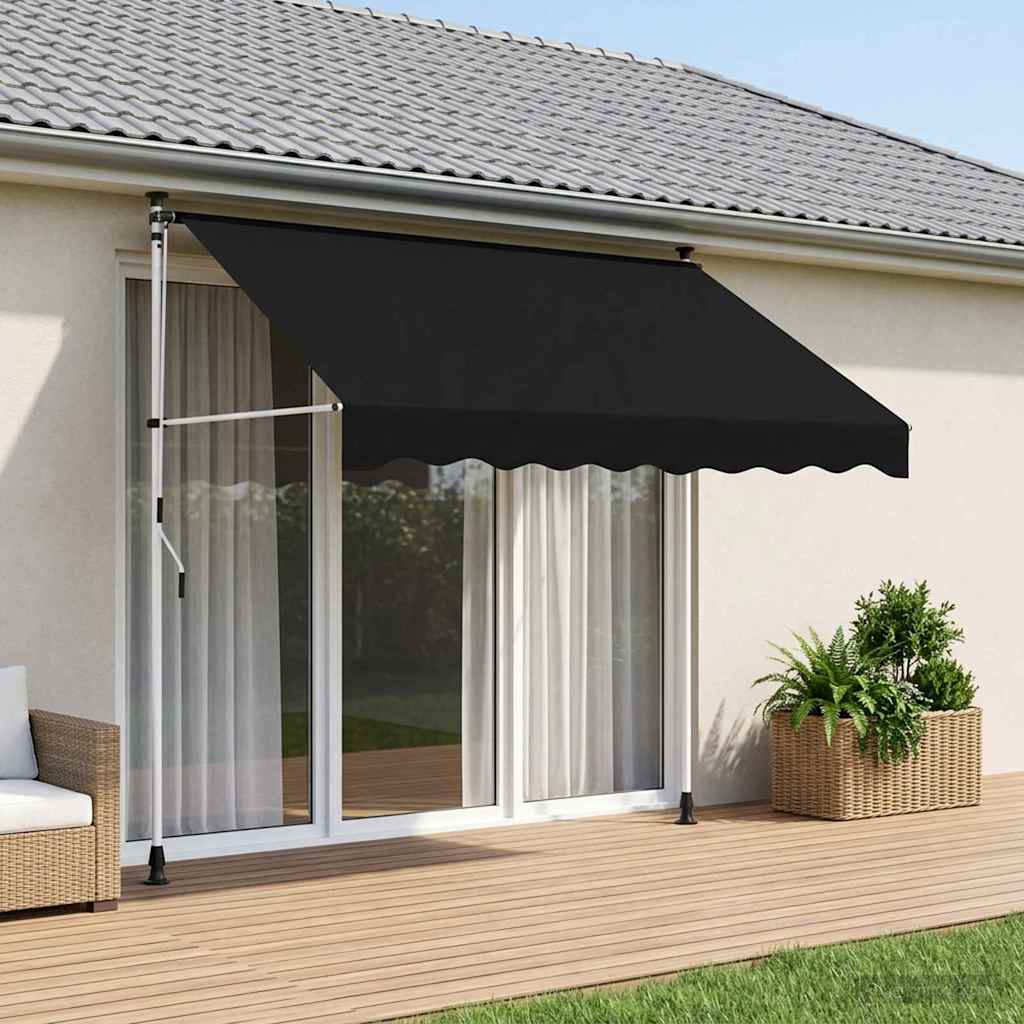 42037040_1.jpg vidaXL Ručná skladacia markíza Čierna 250 cm – Obrázok 1