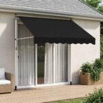 vidaXL Ručná skladacia markíza Čierna 350 cm