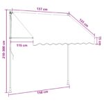 vidaXL Ručná skladacia markíza Hnedá 150 cm – Obrázok 8