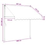 vidaXL Ručná skladacia markíza Svetlosivá 400 cm – Obrázok 7