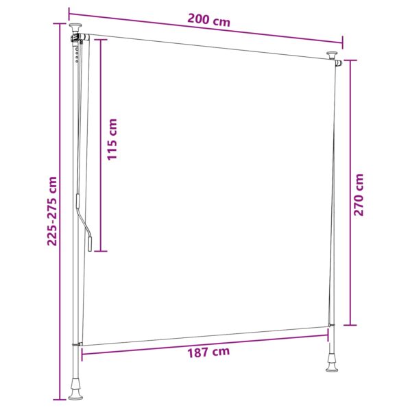 vidaXL Vonkajšia roleta Čierna 200 x 270 cm – Obrázok 7