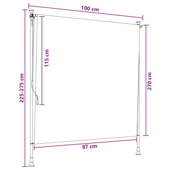 vidaXL Vonkajšia roleta Hnedá 100 x 270 cm – Obrázok 7