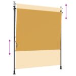vidaXL Vonkajšia roleta Piesková 120 x 270 cm – Obrázok 6