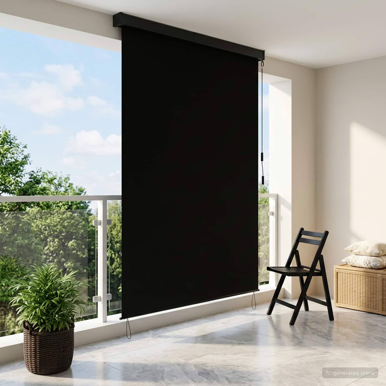 42037167_1.jpg vidaXL Roleta Čierna 60 x 250 cm Textil a hliník – Obrázok 1