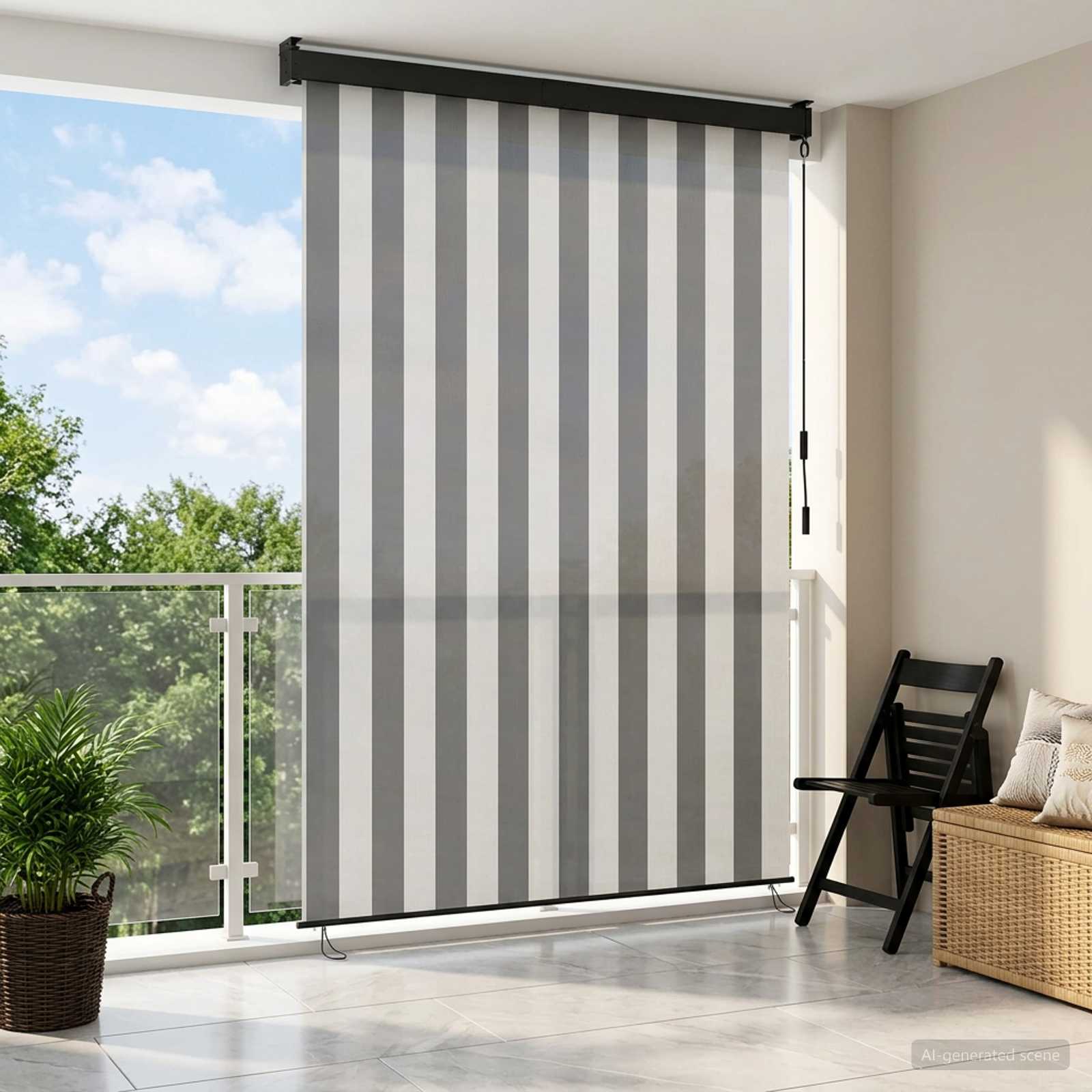 42037170_1.jpg vidaXL Roleta Antracitová a biela 60 x 250 cm Textil a hliník – Obrázok 1