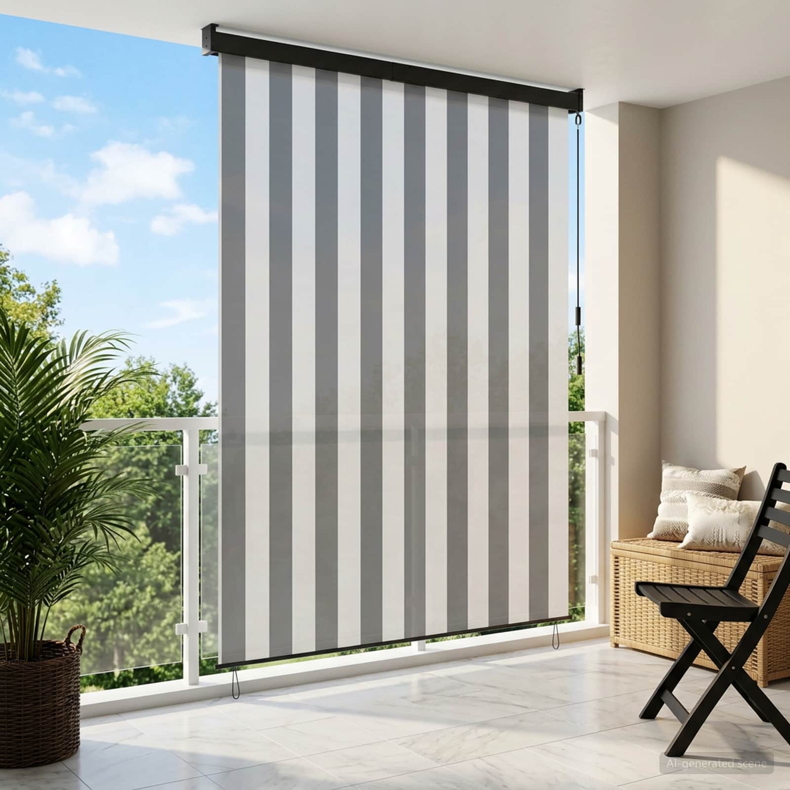 42037175_1.jpg vidaXL Roleta Antracitová a biela 80 x 250 cm Textil a hliník – Obrázok 1
